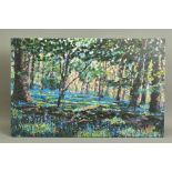 TIMMY MALLETT (BRITISH CONTEMPORARY) 'Bluebell Shadows', an artist proof print of a woodland