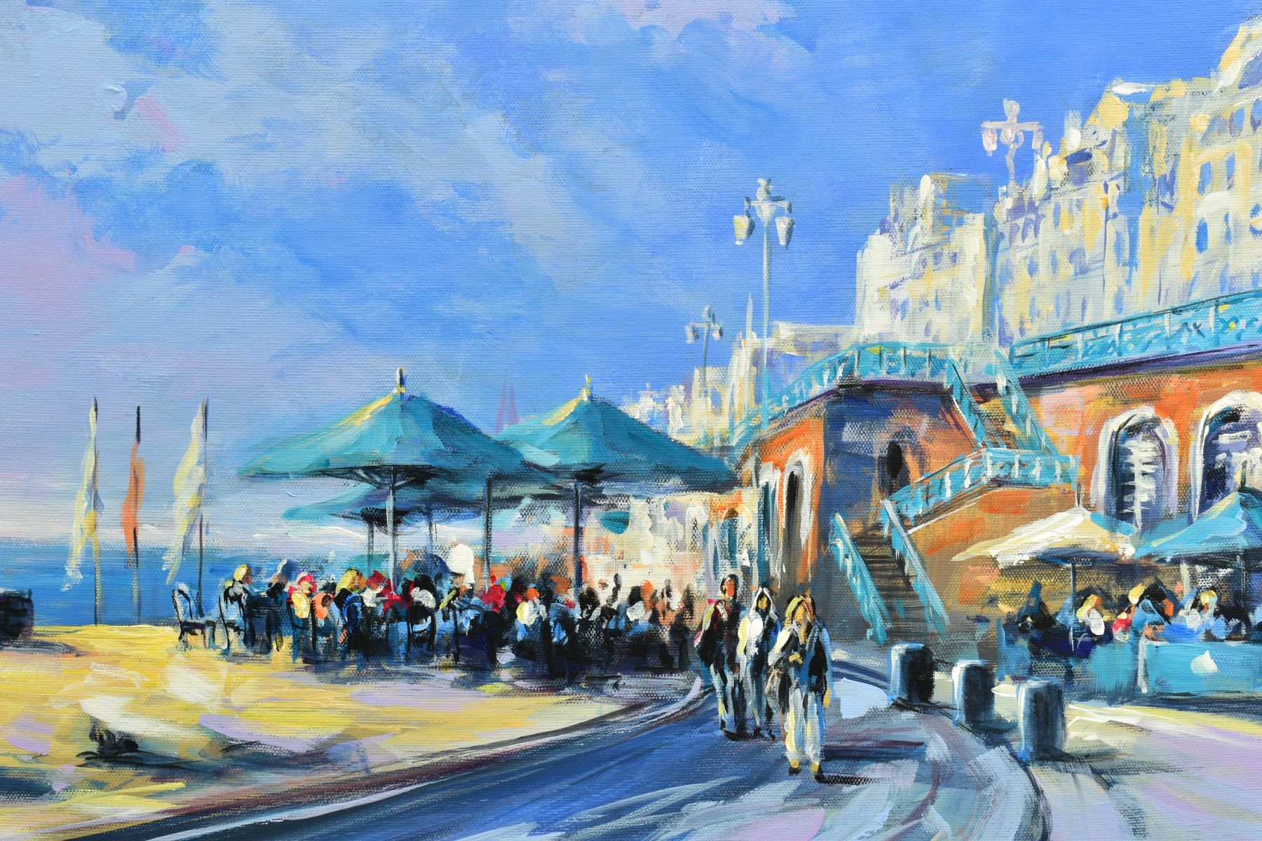 CSILLA ORBAN (HUNGARY 1961), 'Brighton Beach', an impressionist view of the south coast town, signed - Image 2 of 5