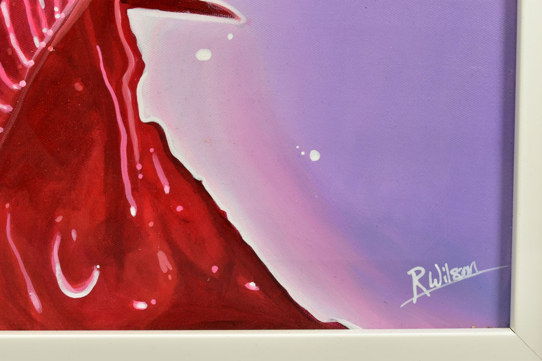 ROZ WILSON (BRITISH CONTEMPORARY), 'Red and Purple Buick', a study of a classic American car, signed - Image 4 of 7