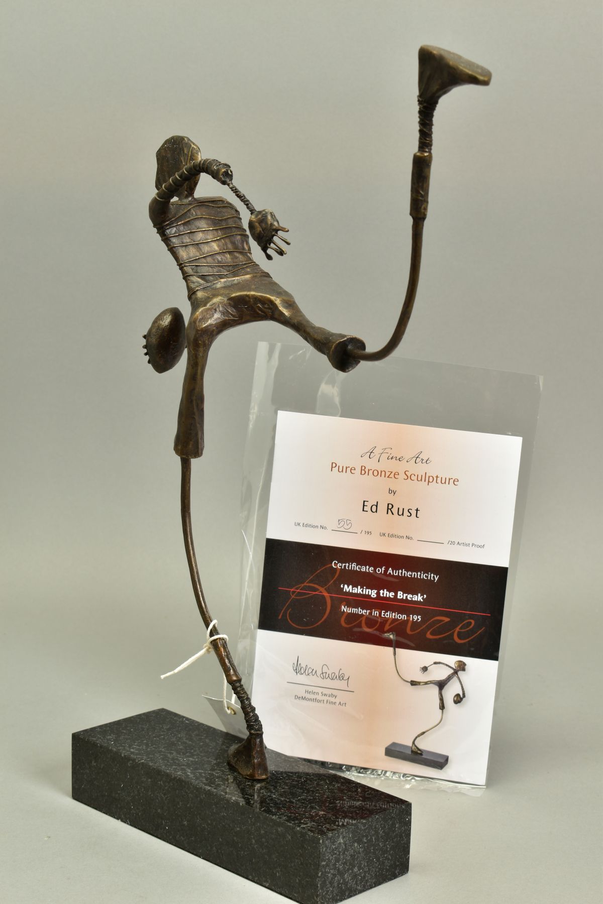 ED RUST (BRITISH CONTEMPORARY), 'Making The Break', a Limited Edition bronze sculpture of a figure - Image 4 of 5
