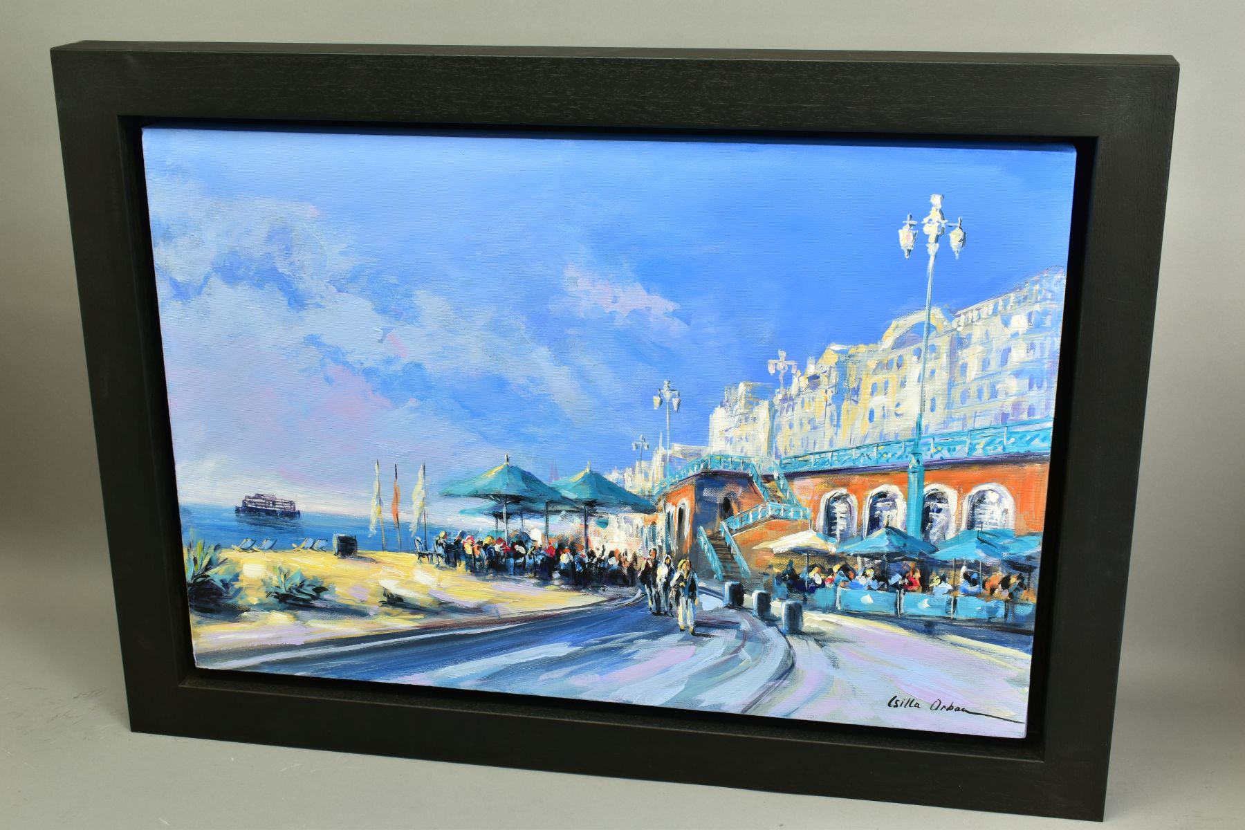 CSILLA ORBAN (HUNGARY 1961), 'Brighton Beach', an impressionist view of the south coast town, signed - Image 4 of 5