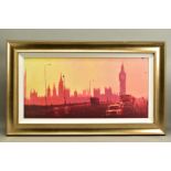 ROLF HARRIS (AUSTRALIAN 1930), 'Fifties Rush Hour', a Limited Edition print of a London skyline,