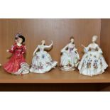 FOUR ROYAL DOULTON FIGURES, 'Shirley' HN2702, 'Patricia' figure of the year 1993, HN 3365, 'Diana'