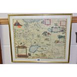 AN ANTIQUE MAP Russiae, Moscoviae Et Tartatriae Descripto, Auctore Antonio Jenkensono 1562, hand