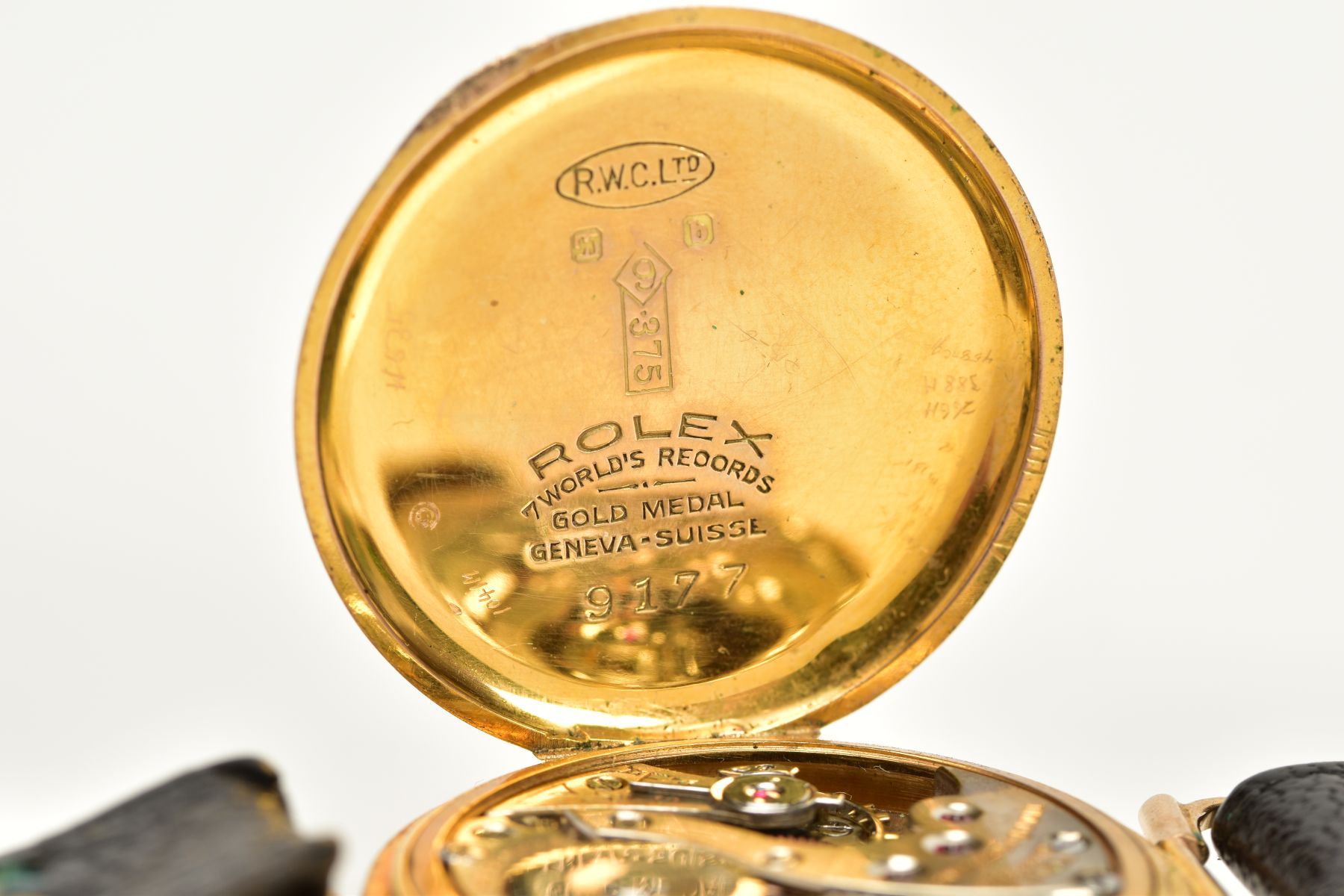 A 9CT GOLD ROLEX WRISTWATCH, silver engine turned design dial, Arabic numerals, within a gold case - Image 5 of 9