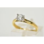 A MODERN 18CT GOLD 'FOREVER' CUT DIAMOND SINGLE STONE RING, estimated round brilliant cut diamond