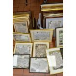 TWO BOXES OF FRAMED COUNTIES OF ENGLAND MAPS, HAND TINTED, VARIOUS CARTOGRAPHERS AND PUBLISHERS
