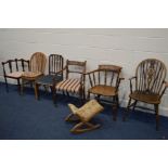 A COLLECTION OF VARIOUS PERIOD/MODERN CHAIRS, to include an elm and beech smokers armchair, a