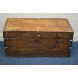 A DISTRESSED CAMPHORWOOD CHEST, width 100cm x depth 47cm x height 46cm