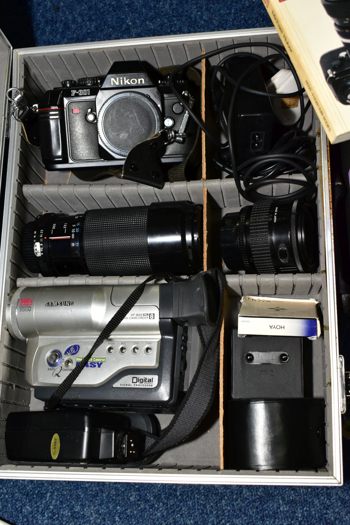 TWO TRAYS AND AN ALUMINIUM CASE CONTAINING PHOTOGRAPHIC EQUIPMENT including a Yashica Electro 35, - Image 2 of 4