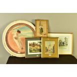 SIX LATE 19TH AND 20TH CENTURY WATERCOLOURS AND PRINTS, including J. Whitehead Continental town