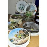 A COLLECTION OF CABINET PLATES comprising thirteen Royal Doulton 'Old Country Crafts' (x2