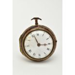 AN EARLY 19TH CENTURY GILT METAL AND TORTOISESHELL PAIR CASED VERGE POCKET WATCH by John Frost,