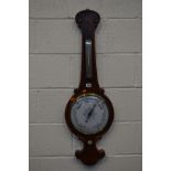 A VICTORIAN WALNUT WHEEL BAROMETER, height 101cm