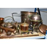 COPPER AND BRASS to include a spherical Samovar by Hamston Prince Cattles of York, log basket