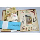 EDWARDIAN AND EARLY 20TH CENTURY EPHEMERA, comprising a beautifully illustrated scrapbook, a small