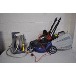 A SPEAR AND JACKSON LM1232 ELECTRIC LAWN MOWER with grass box (PAT pass and mworking) and a Hozelock