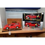 THREE BOXED BURAGO 1/18 SCALE FERRARI DIECAST SPORTS CAR MODELS, 1984 Testarossa, No 3019, 1995 F50,