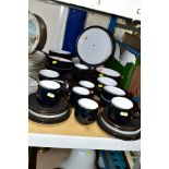 DENBY ELEMENTS SIX PLACE DINNER AND TEA WARES comprising of dinner plates, bowls, tea cups and