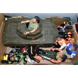 A QUANTITY OF MODERN ACTION MAN FIGURES AND ACCESSORIES, playworn condition, Cherilea scout car,