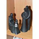 TWO ROYAL DOULTON FIGURE GROUPS, 'Mother and Daughter' HN2843 and 'Family' HN2721, both black matt