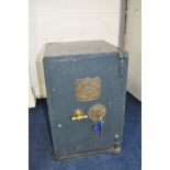 A SHEFFIELD SAFE CO BENT STEEL SAFE, with two door keys, one internal drawer but no key to drawer,