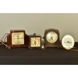 THREE FERRANTI ELECTRIC MANTEL CLOCKS AND ANOTHER ELECTRIC CLOCK, DIAL BY METAMEC, two Ferranti