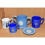 FIVE GIRL GUIDE COMMEMORATIVE ITEMS, comprising a Wedgwood jasperware loving cup, 'Diamond Jubilee