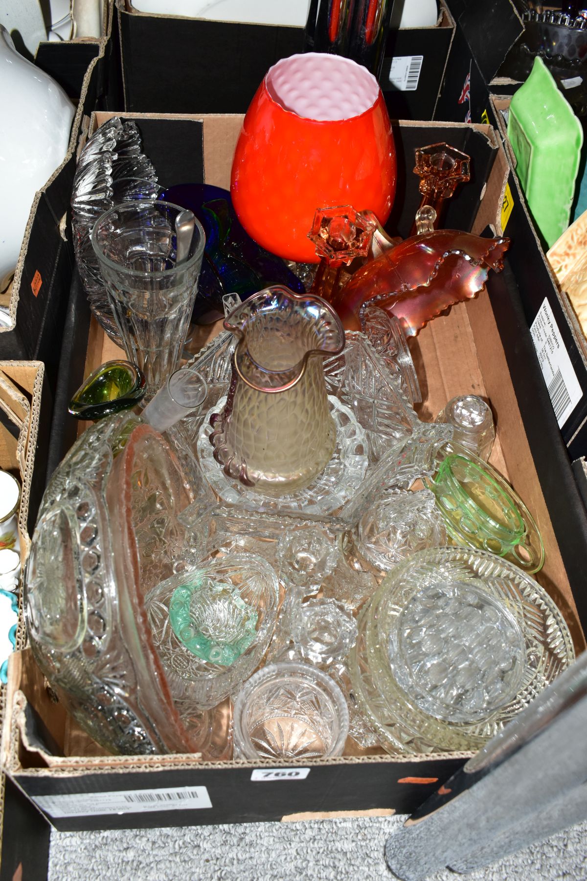 FIVE BOXES AND LOOSE CERAMICS AND GLASSWARES, including Celtic Pottery Newlyn Cornwall tea and - Image 2 of 12