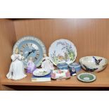 A GROUP OF CERAMICS, to include three Royal Doulton figures 'Denise' HN2477, 'Rose' HN2123 and '