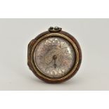AN EARLY 19TH CENTURY GILT METAL AND TORTOISESHELL PAIR CASED VERGE POCKET WATCH by J W Lancaster,