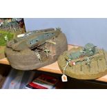 TWO WWI BATTLE SCENE DIORAMAS, 1/35 scale scenes one featuring an Emhar model of a 'Tadpole'