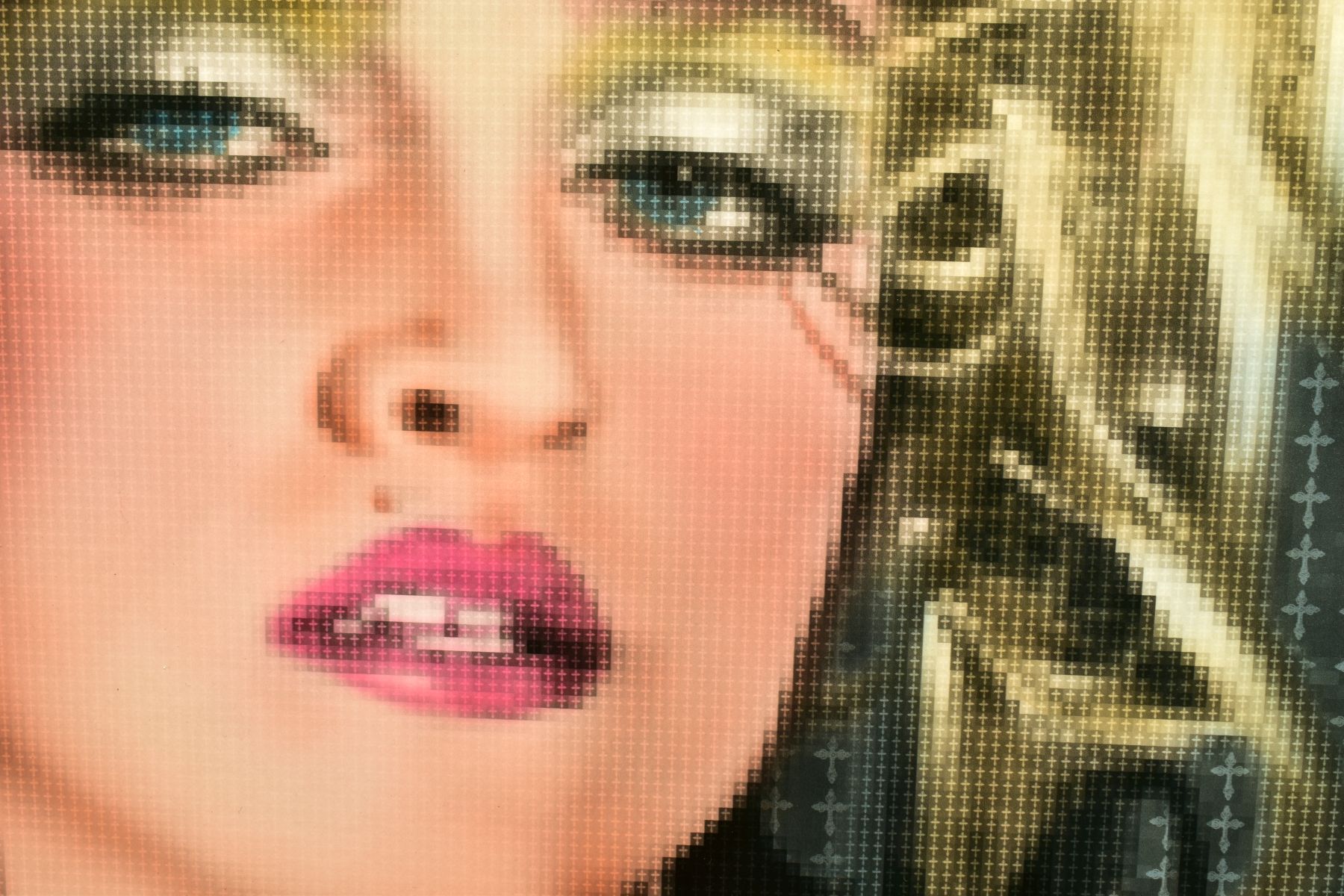 NICK HOLDSWORTH (BRITISH CONTEMPORARY) 'MADONNA', a pixelated portrait of the popstar, signed bottom - Image 3 of 8
