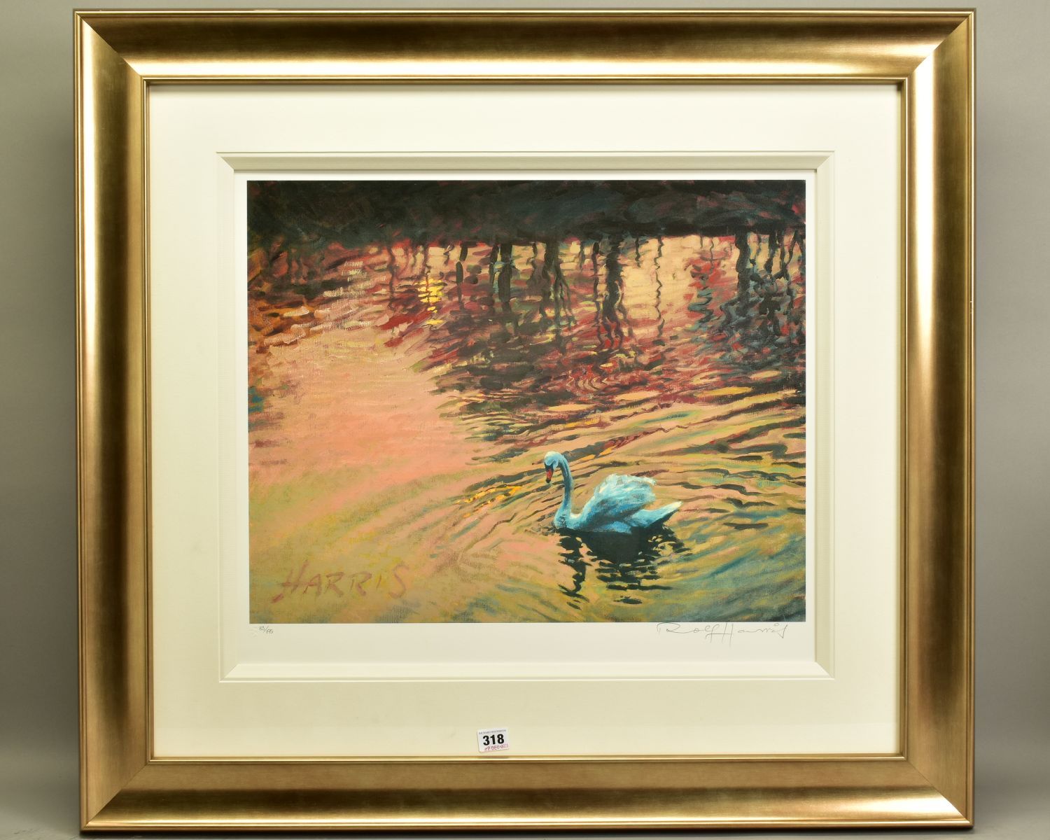 ROLF HARRIS (AUSTRALIAN 1930), 'Swan in the Morning', a limited edition print, signed to lower