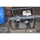 A PRAMAC E3200 PETROL GENERATOR with a Honda GX 160 engine 240 and 110 volt supply (starts and