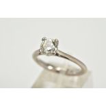 A MODERN 18CT WHITE GOLD DIAMOND SINGLE STONE RING, estimated modern round brilliant cut diamond 1.