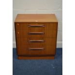 A G PLAN FRESCO TEAK CHEST OF FOUR DRAWERS, width 72cm x depth 76cm x height 45cm (good condition)