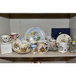 A COLLECTION OF ROYAL COMMEMORTIVE CERAMICS AND GLASSWARE, mostly Elizabeth II and modern Royals,