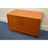 A G PLAN TEAK TWO DOOR CABINET, width 81cm x depth 46cm x height 54cm