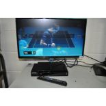 A SAMSUNG LT243905 24'' SMART TV with remote and a Samsung BD-J4500R Blu Ray player (2)
