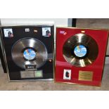 MUSIC EPHEMERA, to comprise gold and platinum discs, presented to Airs and Graces music in