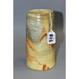CLARICE CLIFF FOR WILKINGTON LTD, a Bizarre ribbed vase, shape No.566 autumnal leaf design,