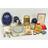 A SELECTION OF ITEMS, to include a ladies open faced pocket watch, white dial with gold and silver