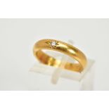 A MID TO LATE CENTURY 22CT GOLD DIAMOND WEDDING BAND, measuring approximately 3.6mm in width, ring