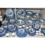 A PALISSY '1790 AVON SCENES' BLUE AND WHITE DINNER SERVICE, including four tureens and covers,
