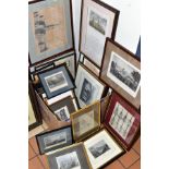 A BOX OF TOPOGRAPHICAL ENGRAVING PRINTS AND MAPS ETC, prints include views of Lichfield, Isle of