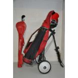TWO GOLF BAGS CONTAINING CLUBS including Pinseeker, Wilson, etc