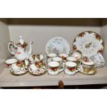 ROYAL ALBERT OLD COUNTRY ROSES COFFEE SET, etc, including coffee pot, sugar bowl, six coffee cups,