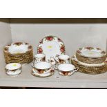 ROYAL ALBERT 'OLD COUNTRY ROSES' PATTERN DINNER WARES, etc, comprising nine dessert plates (one