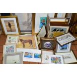A BOX AND LOOSE PRINTS etc to include Rolf Harris 'Self Portrait 2 - A La Van Gogh' 270/295 signed